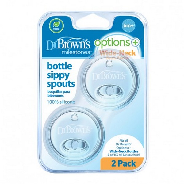 Продукт Dr.Brown's Wide-Neck Options+ - Накрайник за преходно шише 2бр. - 0 - BG Hlapeta